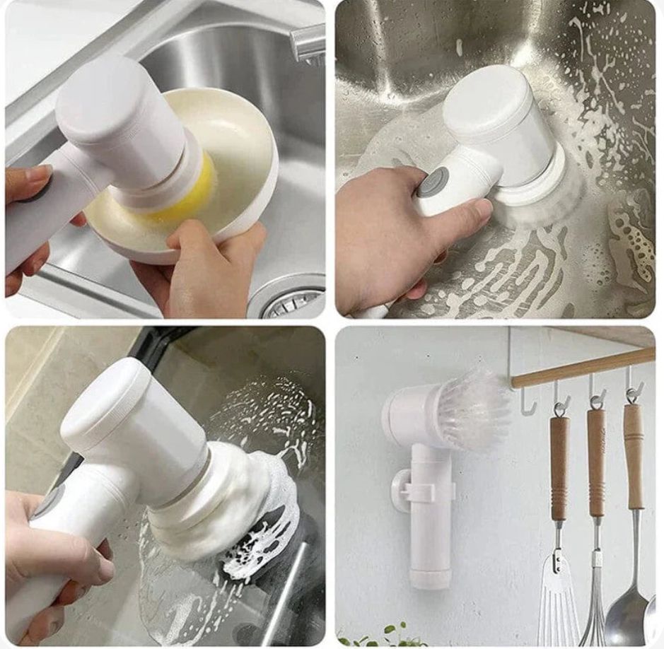 Cepillo 5 en 1 CleanMax + Soporte de pared sin agujeros